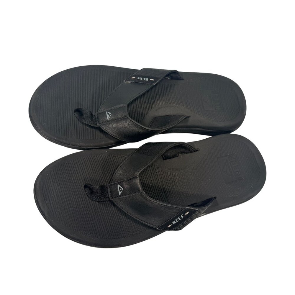 Reef Black Santa Anna Mens Flip Flops Sandals Size 9 Beach Casual Shoes - Picture 9 of 10